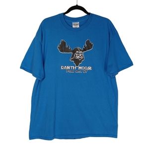 PORT AND COMPANY "Darth Moose" Park City Utah Star Wars Funny Blue T Shirt XL